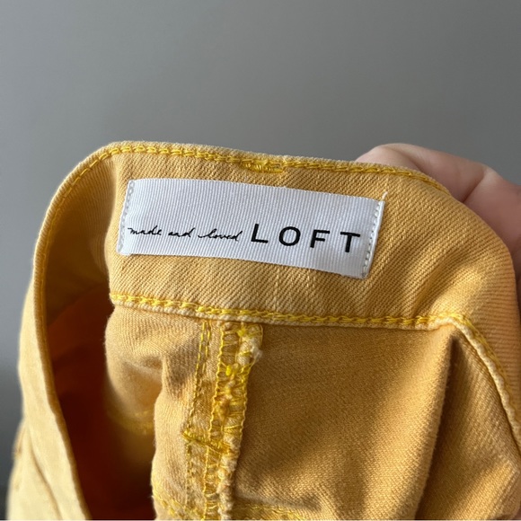 Ann Taylor LOFT Plus yellow skinny jeans raw hem size 18 - Picture 8 of 9